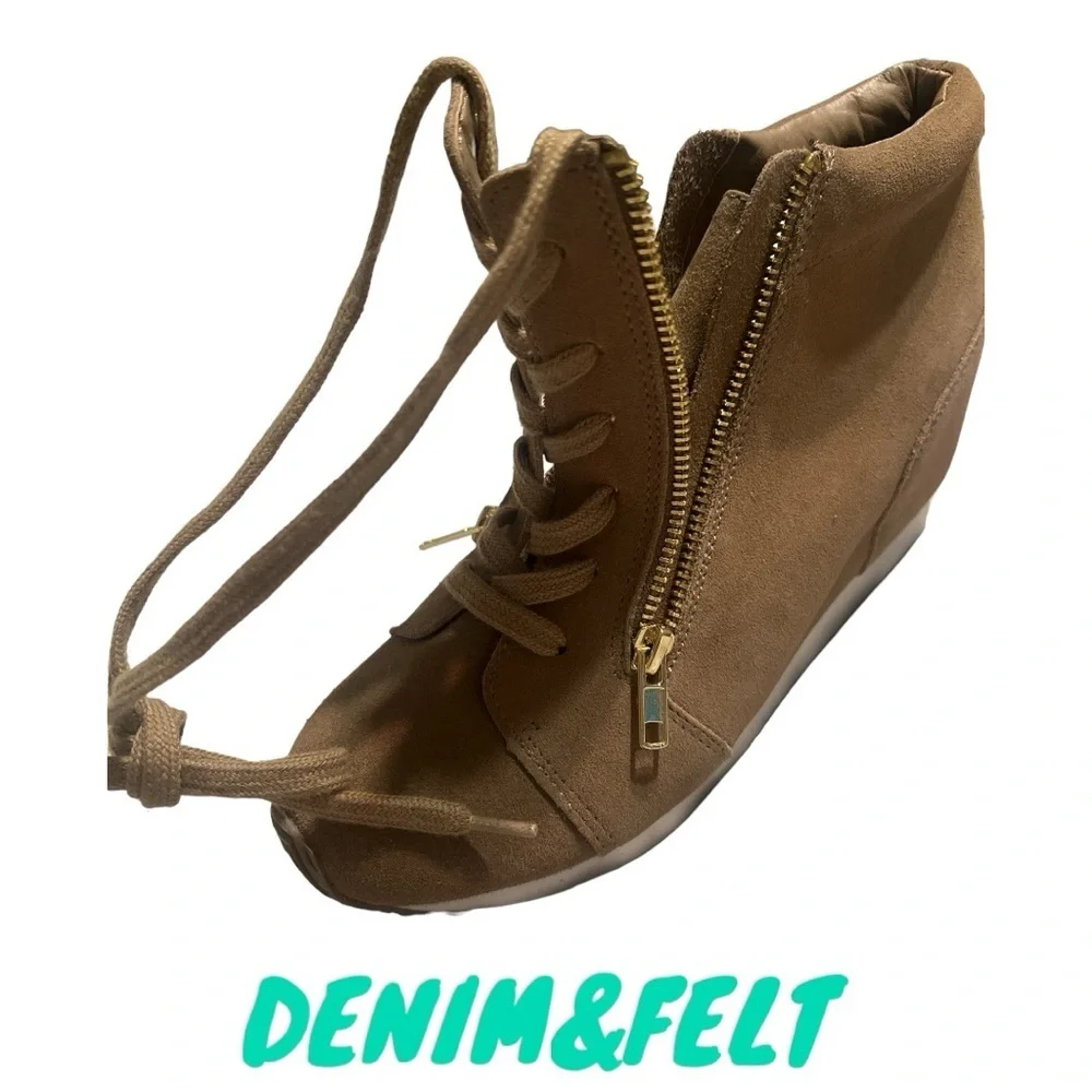 NEW Steve Madden Deirda Taupe Brown Suede Women's Bootie Boots Shoes Sneakers‎
